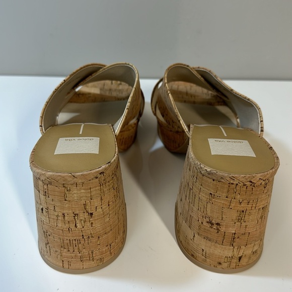 Dolce Vita Martin Cork Square Toe Slides Heeled Sandals Size 11 - Picture 7 of 15